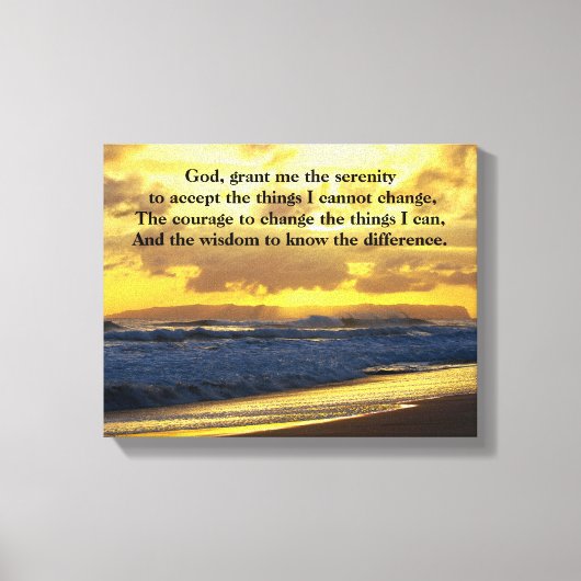 Serenity Prayer, Waves Crashing op Kauai Beach Canvas Afdruk (Voorkant)