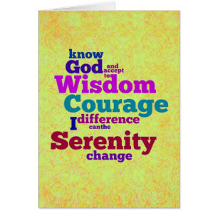 Serenity Prayer woordkaart