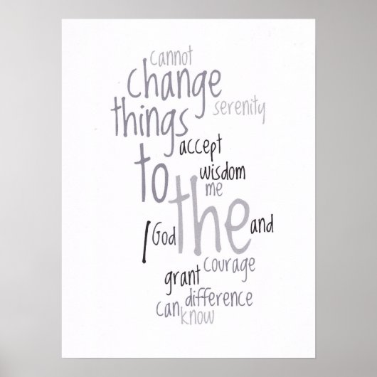 Serenity Prayer Word Art Poster (Voorkant)