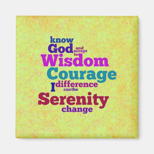 Serenity Prayer wordle magneet (Voorkant)