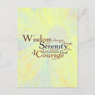 Serenity Prayer Wordle on abstract Briefkaart