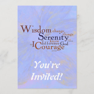 Serenity Prayer Wordle on abstract Kaart