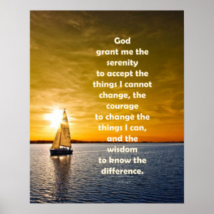 Serenity Prayer: Zeilboot in oceaan, Sterkte/Recov Poster