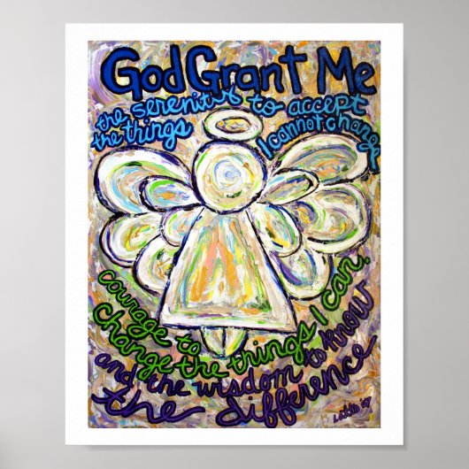 Serenity Prière Ange Peinture Art Poster (Petit) (Devant)