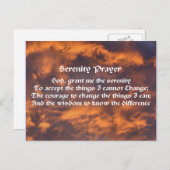 Serenity Prière Sky Clouds Affirmations Carte post (Devant / Derrière)