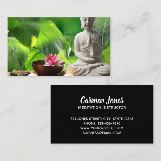 Serenity Scene & Buddha Meditation Instructor Visitekaartje (Voorkant / Achterkant)