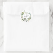 Serenity Simplistic Greenery Geometric Wedding Ronde Sticker (Tas)
