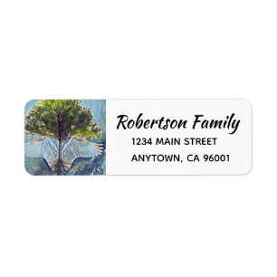 Serenity Tree of Life met Angel Wings Etiket