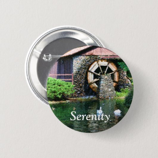 Serenity Water Wheel Inspirerend Button (Voorkant /achterkant)