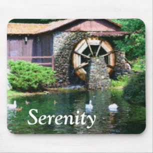 Serenity Water Wheel Inspirerend Mousepad Muismat