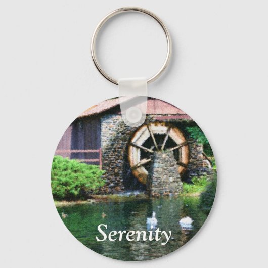 Serenity Water Wheel Inspirerend Sleutelhanger (Voorkant)