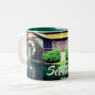 Serenity Water Wheel Inspirerend Words Tweekleurige Koffiemok