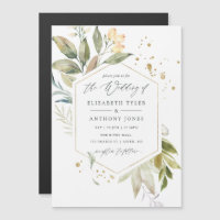 Serenity Waterverf Greenery Geometric Wedding