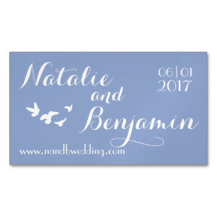 serenity wedding Trouwwebsite & datum Magnetisch Visitekaartje