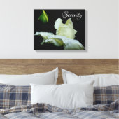 Serenity White Rosebud Inspirerend Words Canvas Afdruk (Insitu (Slaapkamer))