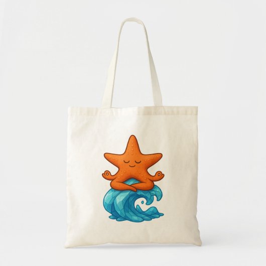 Serenity Zeester ⭐🐚 Canvas tas | Rustig en duidel (Voorkant)