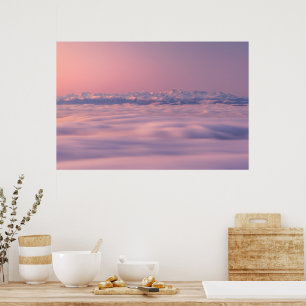 Serenity zonsondergang berg Triglav mistige wolken Poster