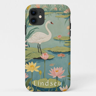 Serenity's Grace: Lily Pond Swan iPhone 11 Hoesje