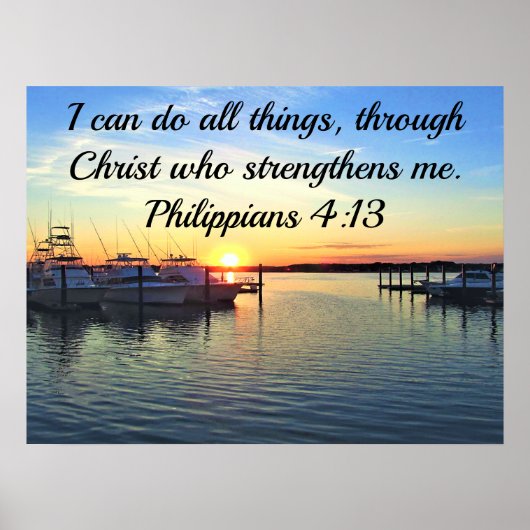 SERENSUNSET PHILIPPIANS 4:13 SCRIPTURE POSTER (Voorkant)