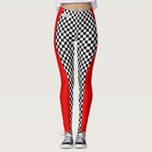 SERESHKI COLLECTIE Red Racer Checker Leggings