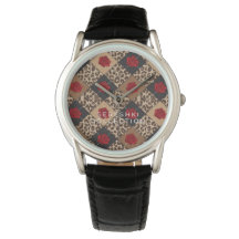 SERESHKI COLLECTIE Roos & Leopard Horloge BLK 34mm
