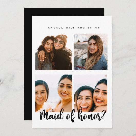 Serez-vous ma bonne d'honneur Carte à plat (Devant / Derrière)