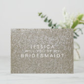 Serez-Vous Ma Carte Bridesmaid White Gold Sequins (Debout devant)