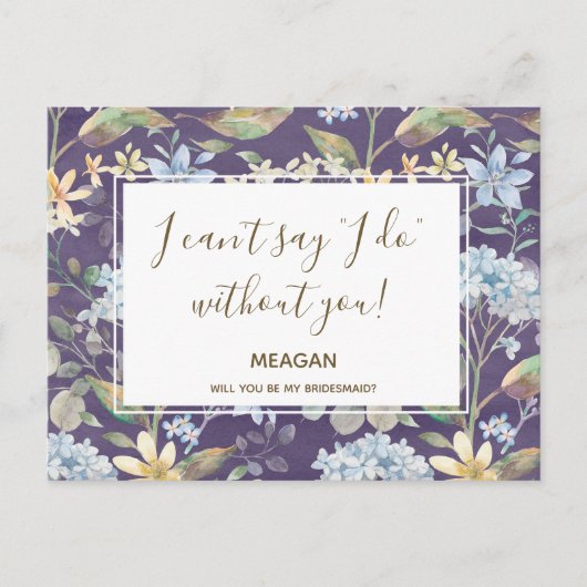 Serez-vous ma carte de demoiselle d'honneur marine (Devant)