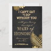 serez-vous ma carte de demoiselle d'honneur noir e (Devant)