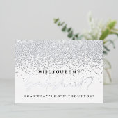 Serez-Vous Ma Carte De Femme D'Accueil - Silver Fo (Debout devant)