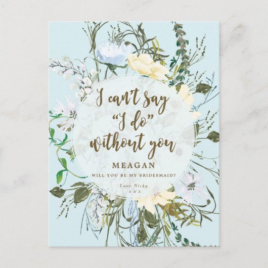 Serez-vous ma carte de femme de ménage bleu pâle (Devant)