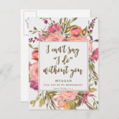 Serez-vous ma carte de femme de ménage boho floral (Devant / Derrière)