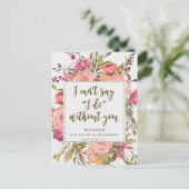 Serez-vous ma carte de femme de ménage boho floral (Debout devant)