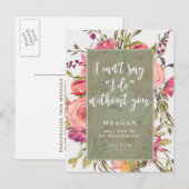 Serez-vous ma carte de femme de ménage boho floral (Devant / Derrière)