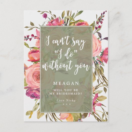 Serez-vous ma carte de femme de ménage boho floral (Devant)