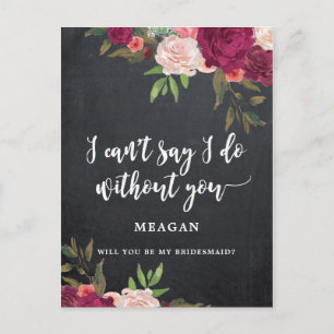 Serez-vous ma carte de femme de ménage boho floral