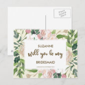 Serez-vous ma carte de femme de ménage verte fleur (Devant / Derrière)