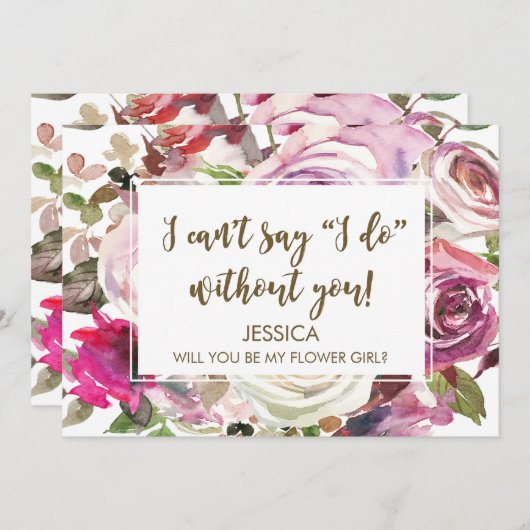 Serez-vous ma carte de fleurs personnalisées (Devant / Derrière)