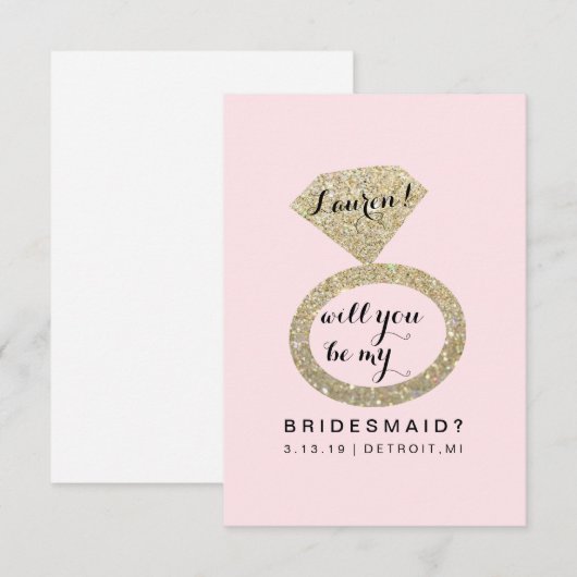 Serez-Vous Ma Carte De Porte-Mère - Glit Ring Fab  (Devant / Derrière)