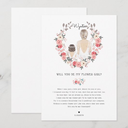 Serez-vous ma carte de proposition Flower Girl ? (Devant / Derrière)
