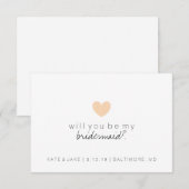 Serez-Vous Ma Carte D'Épouse - Coeur Peach (Devant / Derrière)