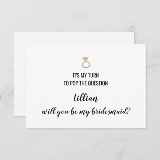 Serez-Vous Ma Carte D'Épouse - Pop La Question (Devant / Derrière)