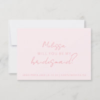 Serez-Vous Ma Carte D'Épouse - Script Rose