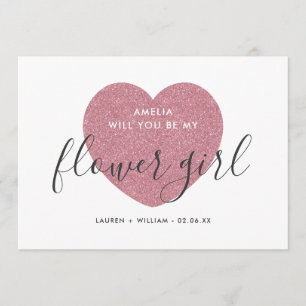 Serez-Vous Ma Carte Flower Girl - Glittered