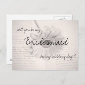 Serez-vous ma carte postale de mariage d'honneur ? (Devant / Derrière)