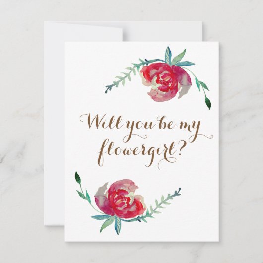 Serez-vous ma carte postale invitation fleurie (Devant)
