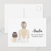 Serez-Vous Ma Carte Postale Proposition Fleur Girl (Devant / Derrière)