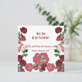 Serez-Vous Ma Carte Vintage Valentine Russe Rose (Debout devant)