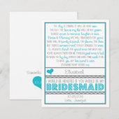 Serez-vous ma demoiselle d'honneur ? Carte (Devant / Derrière)
