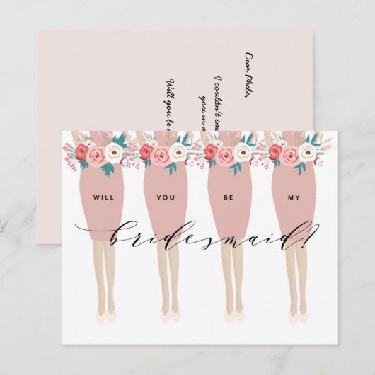 Serez-vous ma demoiselle d'honneur ? carte de (Devant / Derrière)